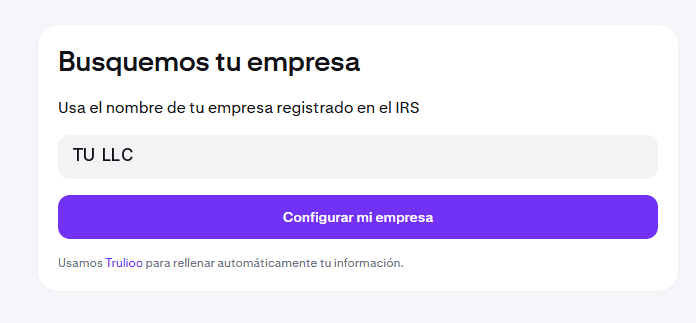 Buscador de empresa de Kraken con el nombre registrado de la LLC